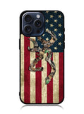 Browning Deer Real Tree Camo USA Flag iPhone 15 Pro Max Case