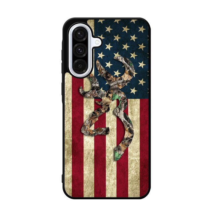 Browning Deer Real Tree Camo USA Flag Samsung Galaxy A36 Case OV3268