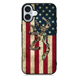 Browning Deer Real Tree Camo USA Flag iPhone 16 Plus Case