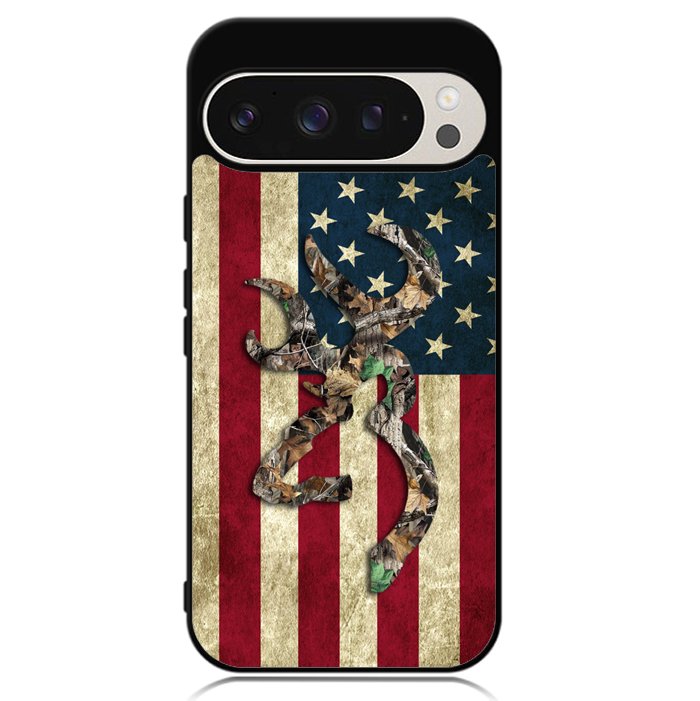 Browning Deer Real Tree Camo USA Flag Google Pixel 9 | Pixel 9 Pro Case