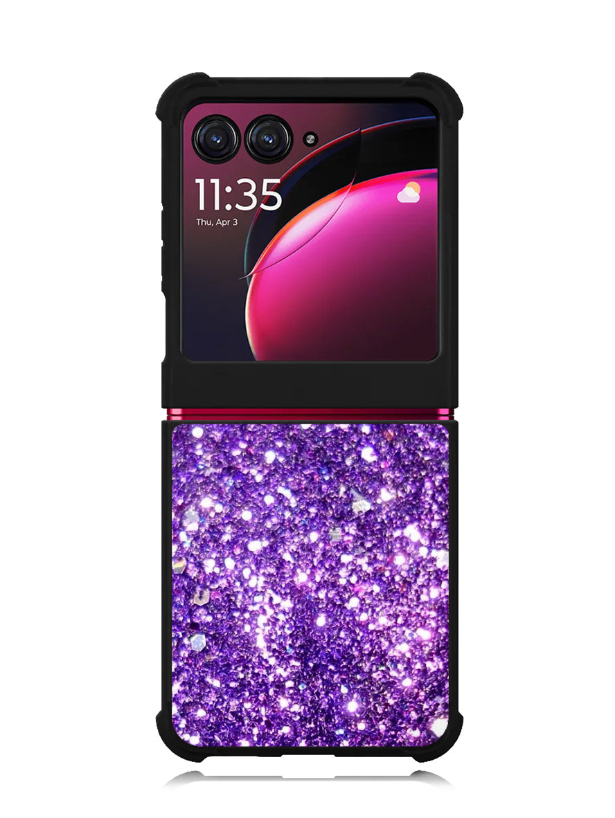 Purple Sparkling Glitter Motorola Moto Razr Plus 2023 , Moto Razr+ 2023 Case