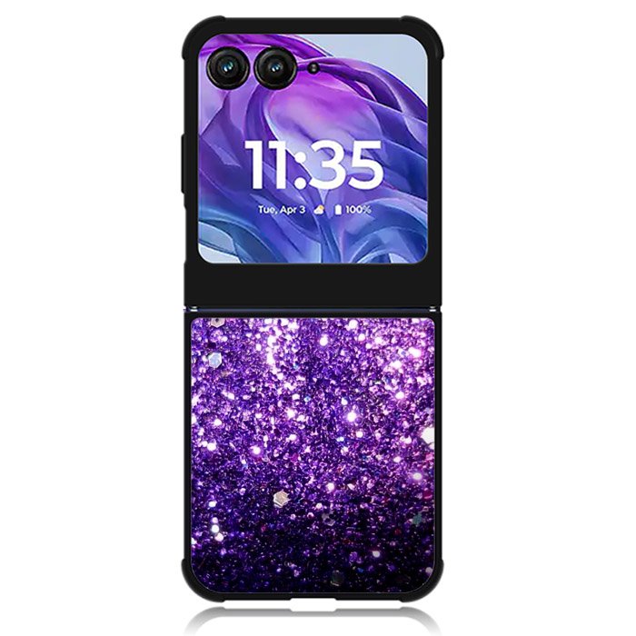 Purple Sparkling Glitter Motorola Moto Razr Plus 2024 , Moto Razr+ 2024 Case