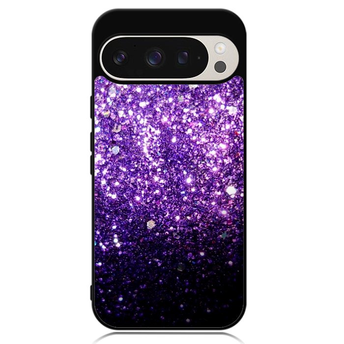 Purple Sparkling Glitter Google Pixel 9 Pro XL Case