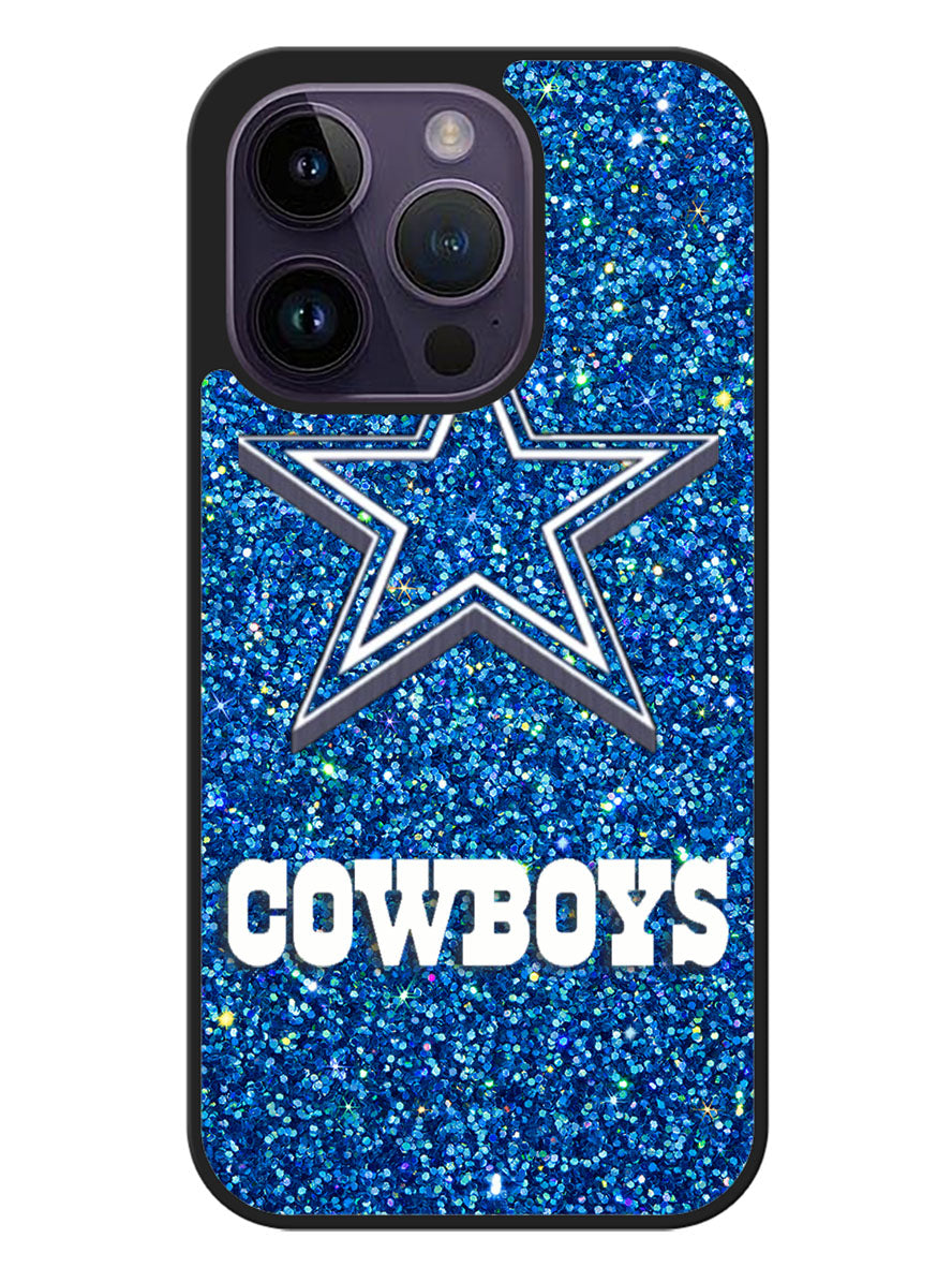Dallas Cowboys Sparkling Glitter iPhone 14 Pro Case