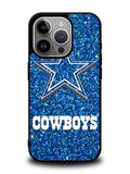 Dallas Cowboys Sparkling Glitter iPhone 15 Pro Case