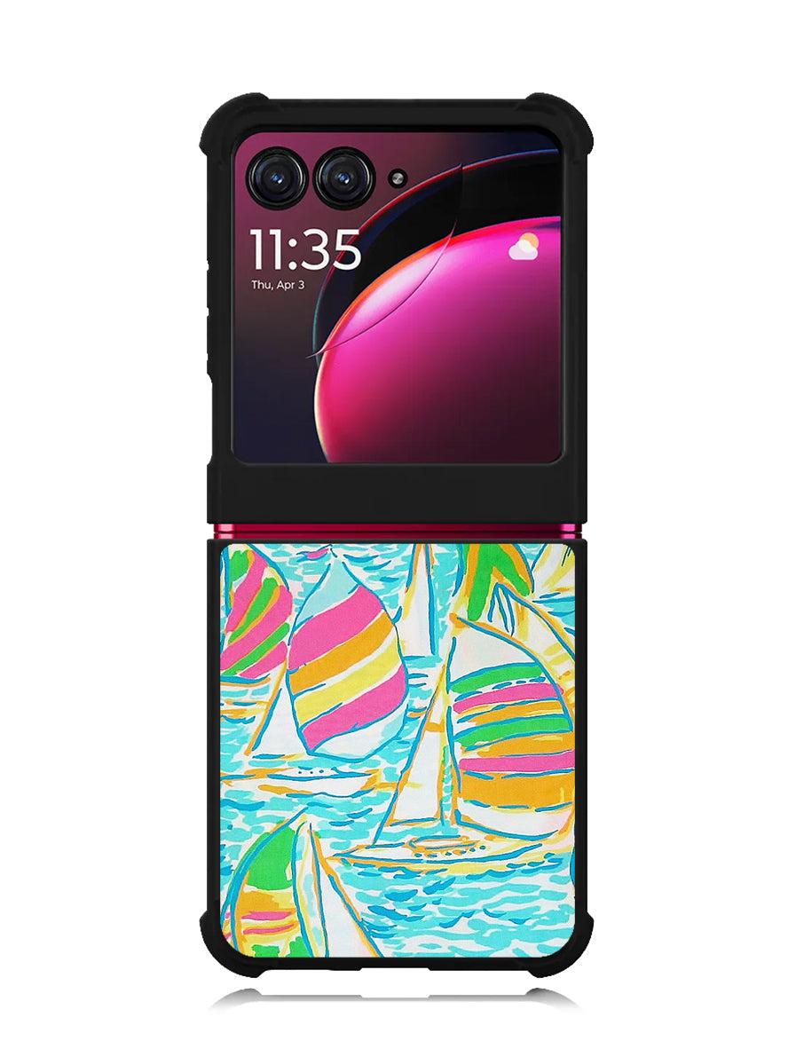 Lilly Pulitzer Sailboat Motorola Moto Razr Plus 2023 , Moto Razr+ 2023 Case