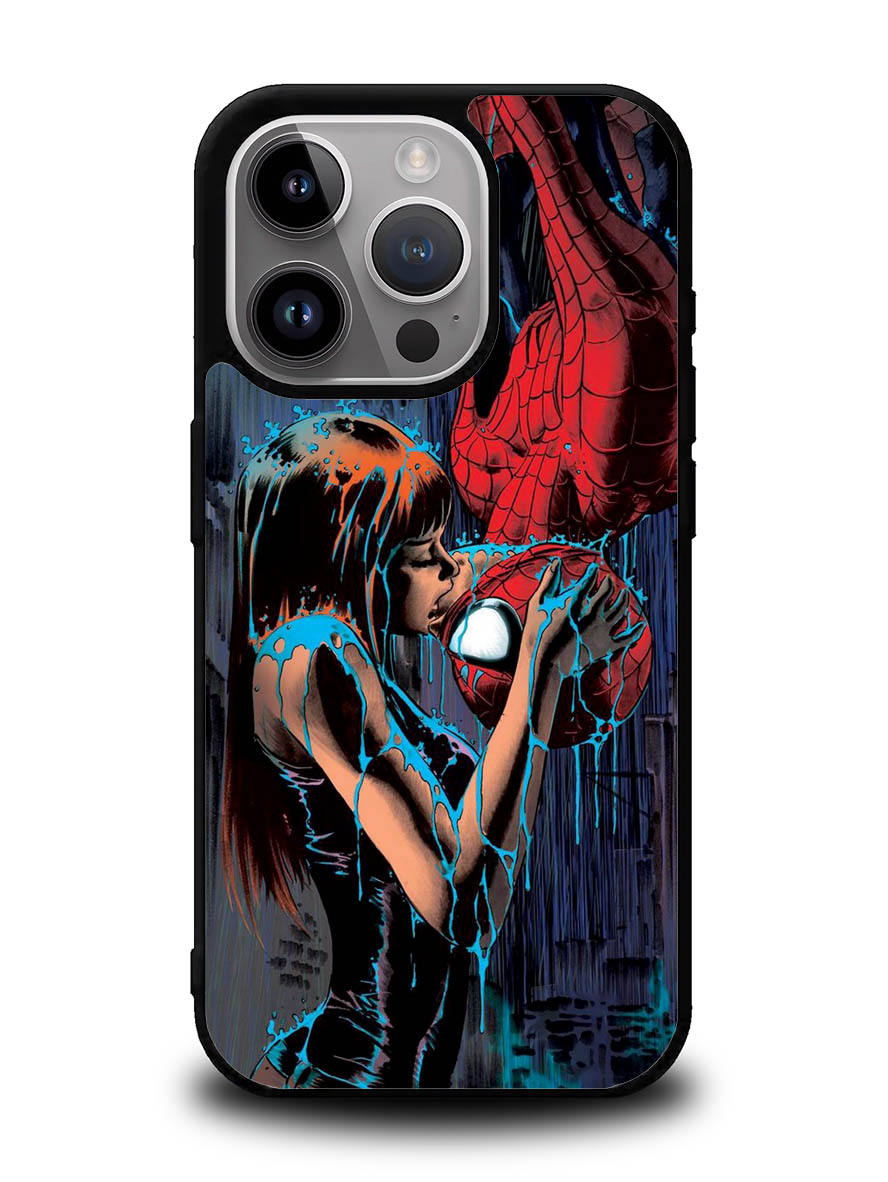 Spiderman Mary Jane Kissing iPhone 16 Pro Max Case QC1356