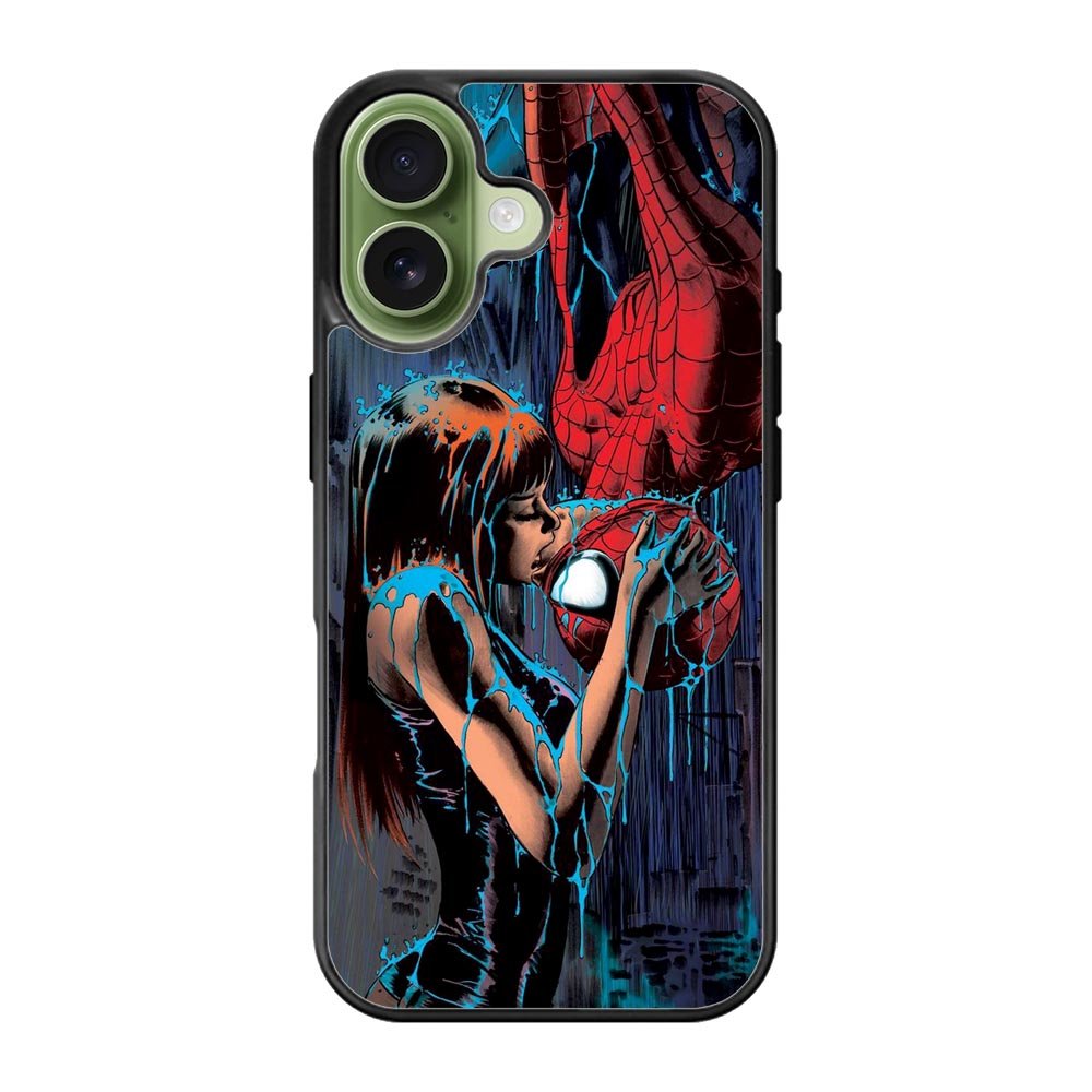 Spiderman Mary Jane Kissing iPhone 17 Case QC1356