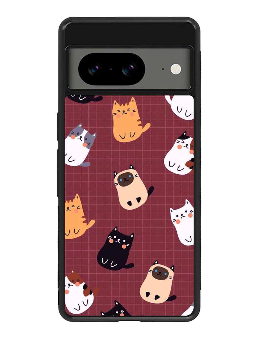 Cat Pattern Wallpaper Google Pixel 8A Case QC1436