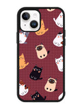 Cat Pattern Wallpaper iPhone 14 Plus Case QC1436