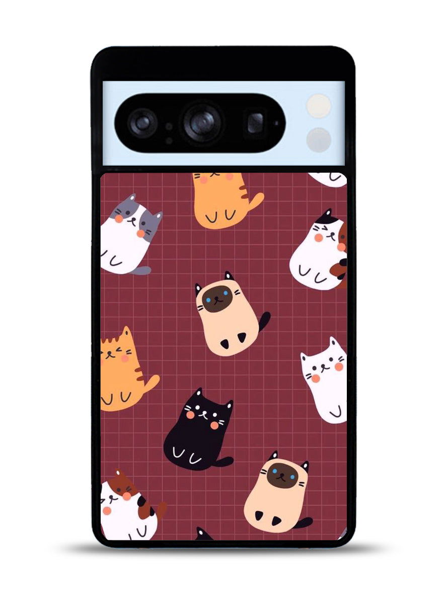 Cat Pattern Wallpaper Google Pixel 8 Pro Case QC1436