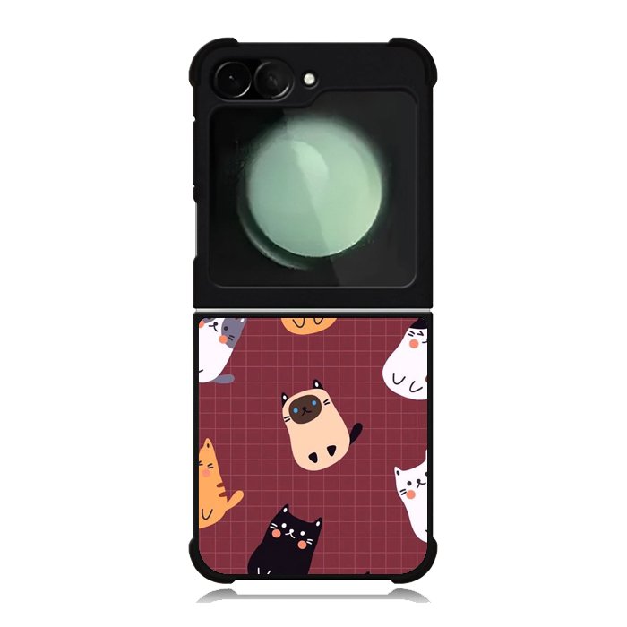 Cat Pattern Wallpaper Samsung Galaxy Z Flip 6 5G 2024 Case OV1436