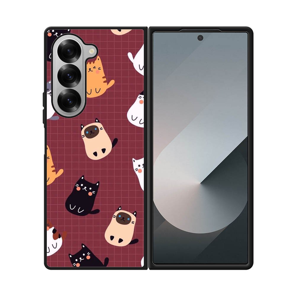 Cat Pattern Wallpaper Samsung Galaxy Z Fold 7 5G Case QC1436