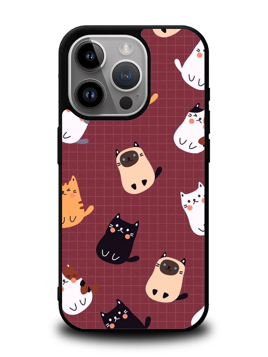 Cat Pattern Wallpaper iPhone 16 Pro Case OV1436