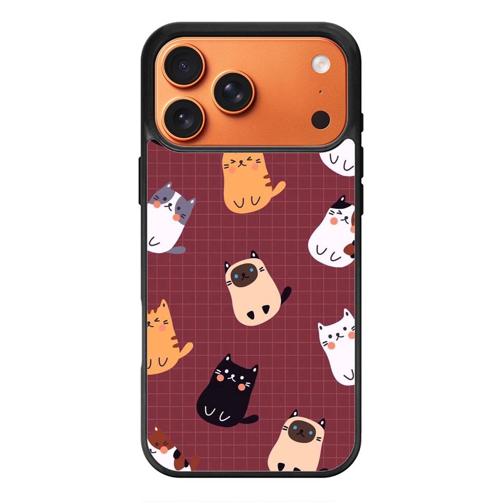 Cat Pattern Wallpaper iPhone 17 Pro Max Case QC1436