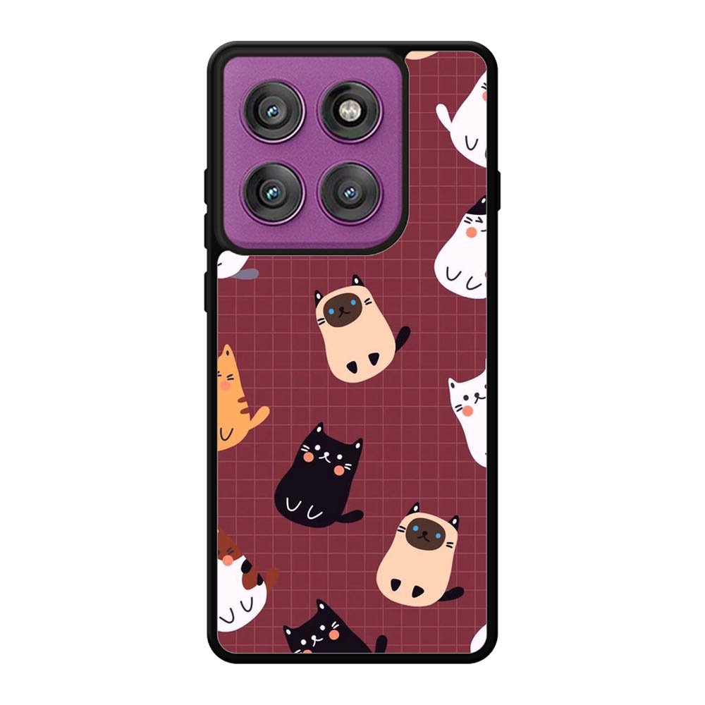 Cat Pattern Wallpaper Motorola Moto Edge 60 Pro Case QC1436