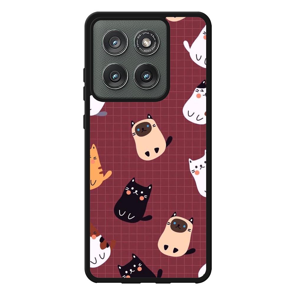 Cat Pattern Wallpaper Motorola Moto Edge 2025 Case QC1436