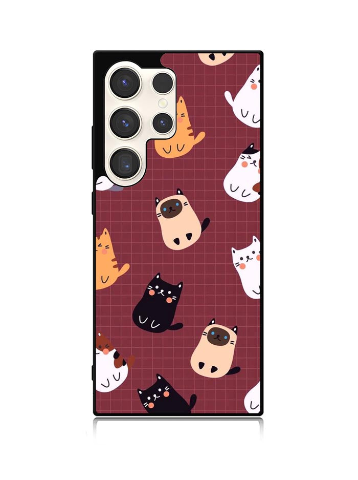 Cat Pattern Wallpaper Samsung Galaxy S23 Ultra 5G Case QC1436