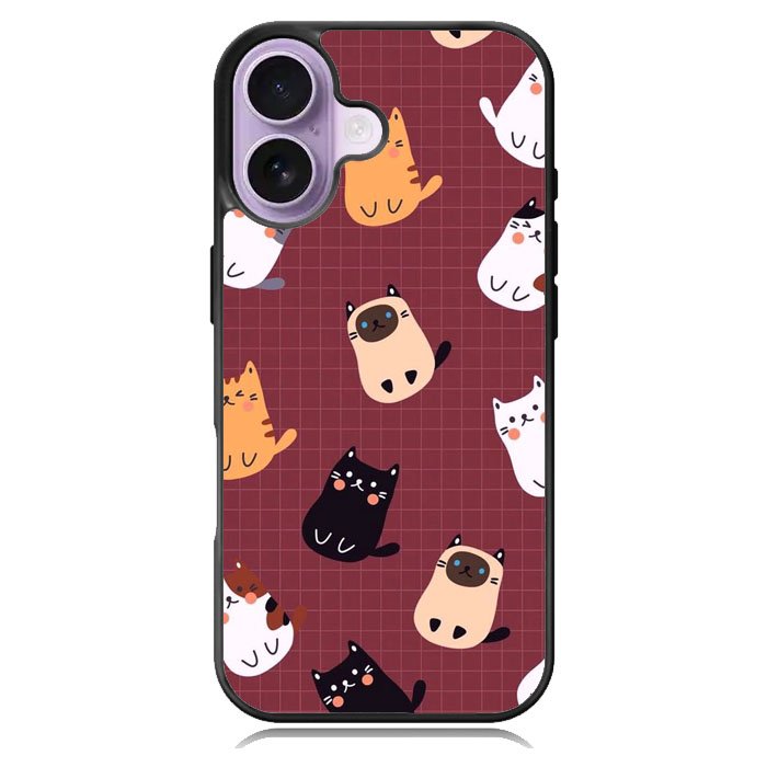 Cat Pattern Wallpaper iPhone 17 Case OV1436