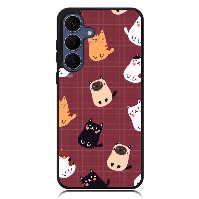 Cat Pattern Wallpaper Samsung Galaxy S25 FE Case OV1436