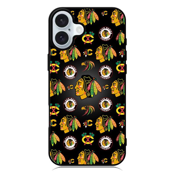 Chicago Blackhawks Pattern iPhone 16 Plus Case QC7420
