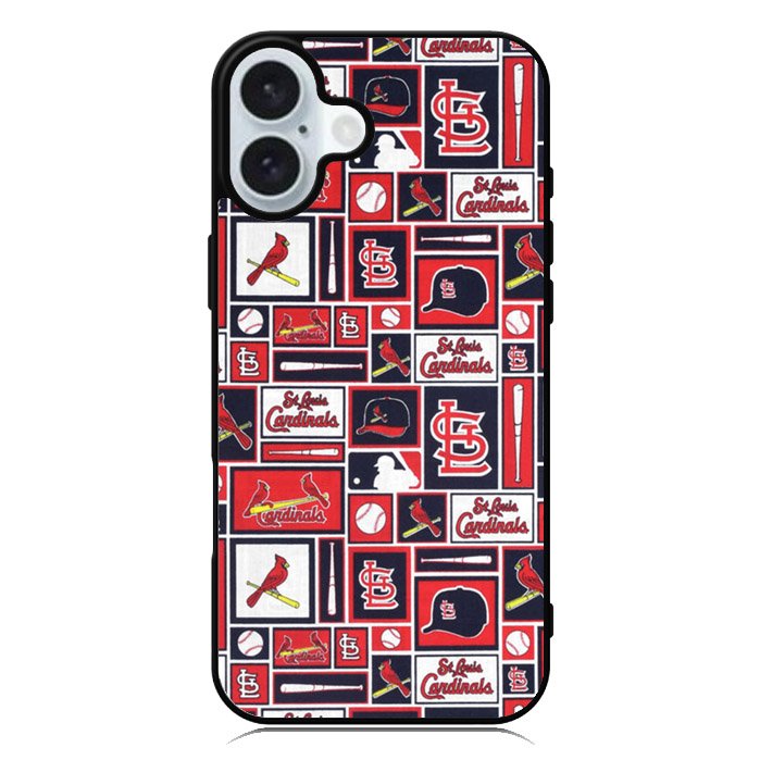 St Louis Cardinals Baseball Doodle Log iPhone 16 Case QC9600