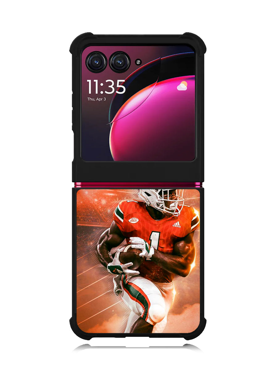 University of Miami Footbal Motorola Moto Razr Plus 2023 , Moto Razr+ 2023 Case OV9597