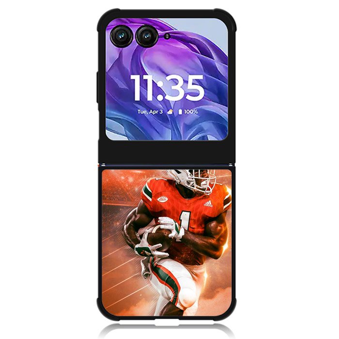 University of Miami Footbal Motorola Moto Razr Plus 2024 , Moto Razr+ 2024 Case OV9597