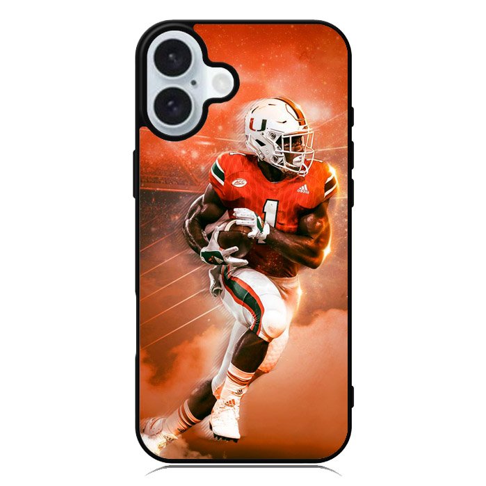 University of Miami Footbal iPhone 16 Plus Case QC9597
