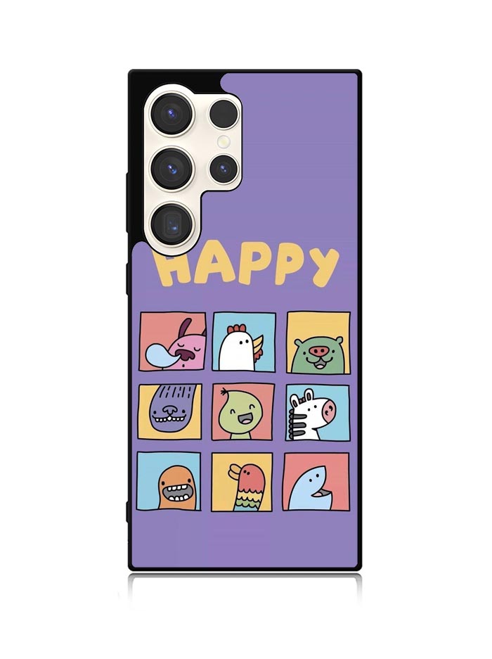 Kawaii Emoji Happy Samsung Galaxy S25 Ultra 5G Case QC9061