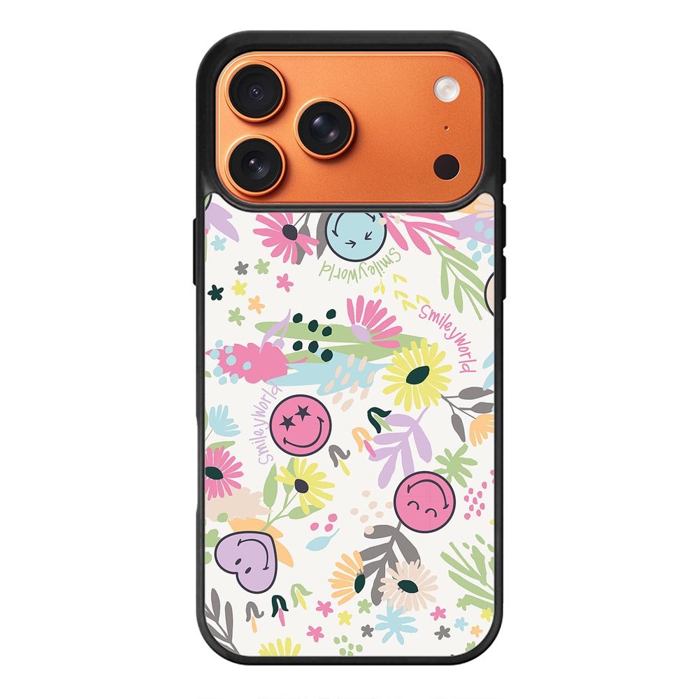 Smiley World Pattern iPhone 17 Pro Max Case QC9048