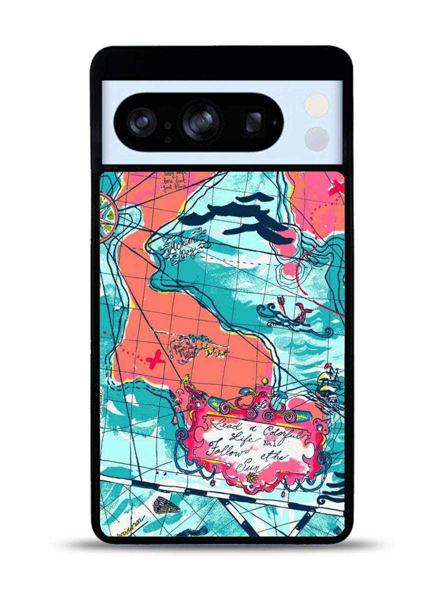 Lilly Pulitzer Map Google Pixel 8 Pro Case QC9031