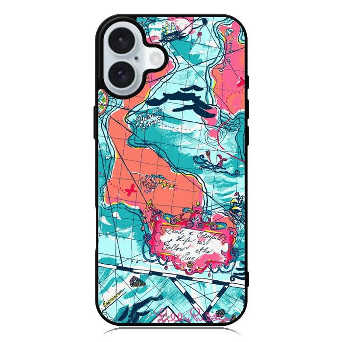 Lilly Pulitzer Map iPhone 16 Case QC9031