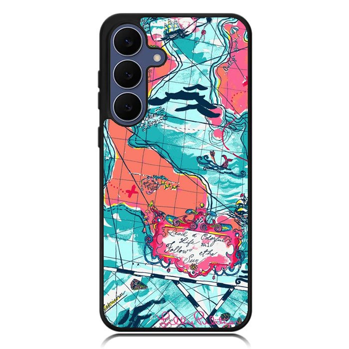 Lilly Pulitzer Map Samsung Galaxy S25 FE Case OV9031