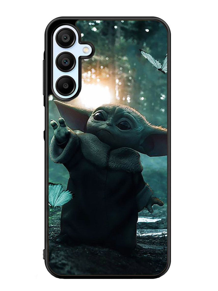 Baby Yoda In The Forest Love Butterfly Samsung Galaxy A25 5G Case