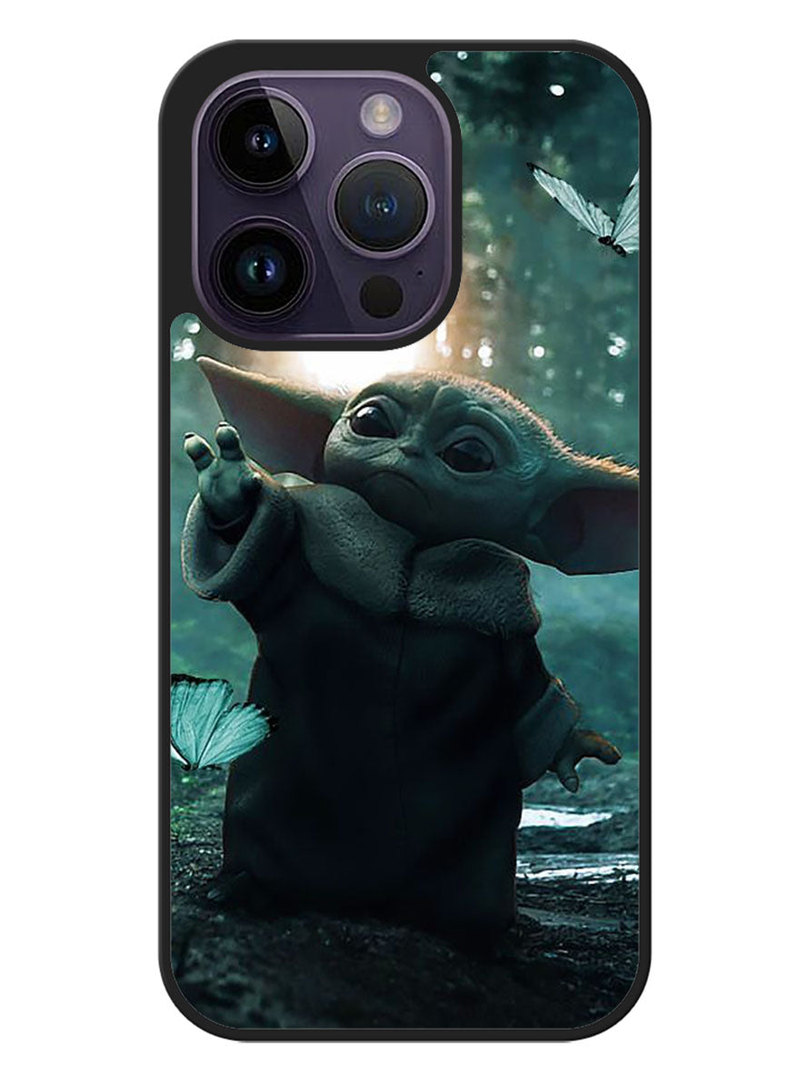 Baby Yoda In The Forest Love Butterfly iPhone 14 Pro Max Case OV10904