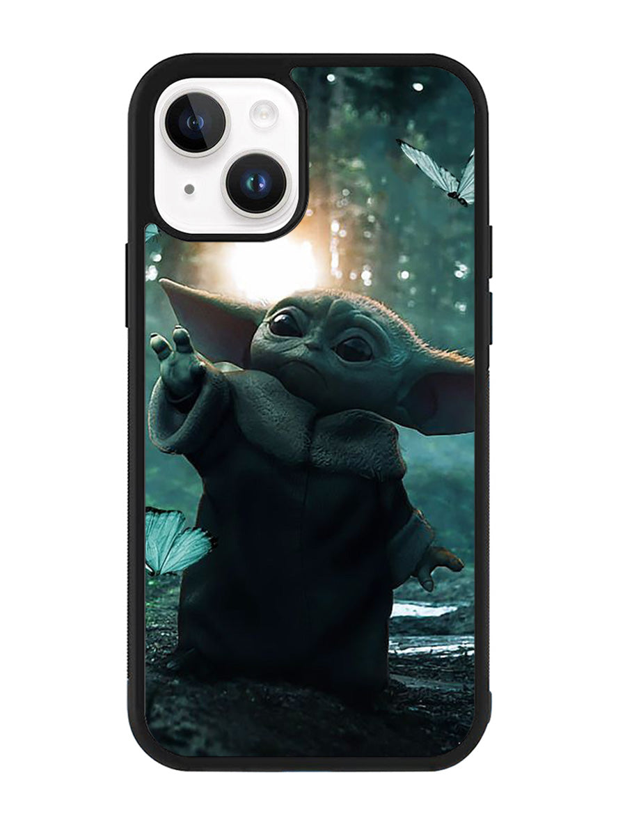 Baby Yoda In The Forest Love Butterfly iPhone 15 Case OV10904