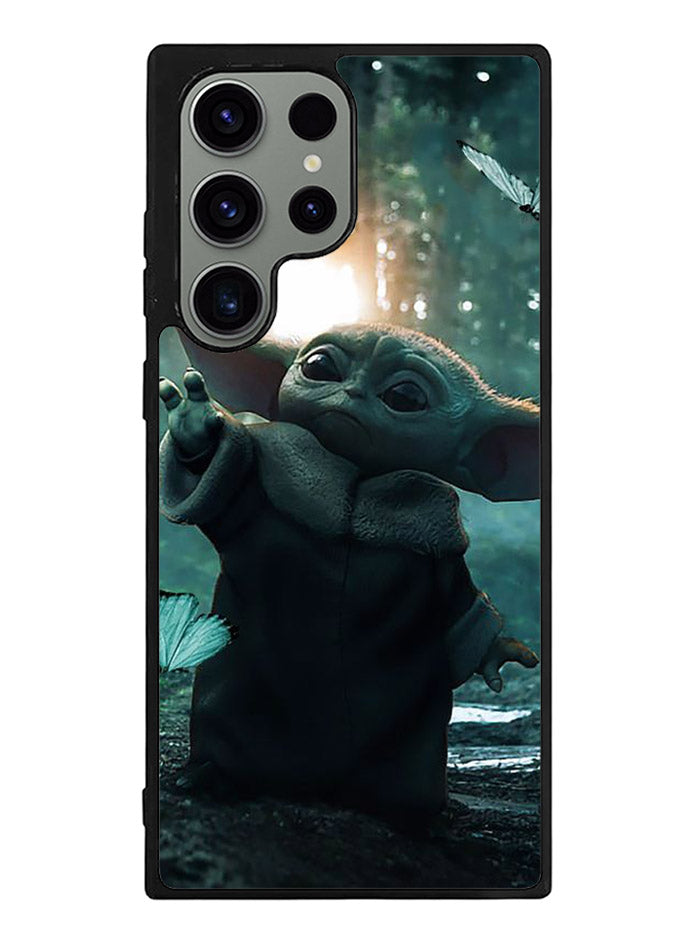 Baby Yoda In The Forest Love Butterfly Samsung Galaxy S23 Ultra 5G Case