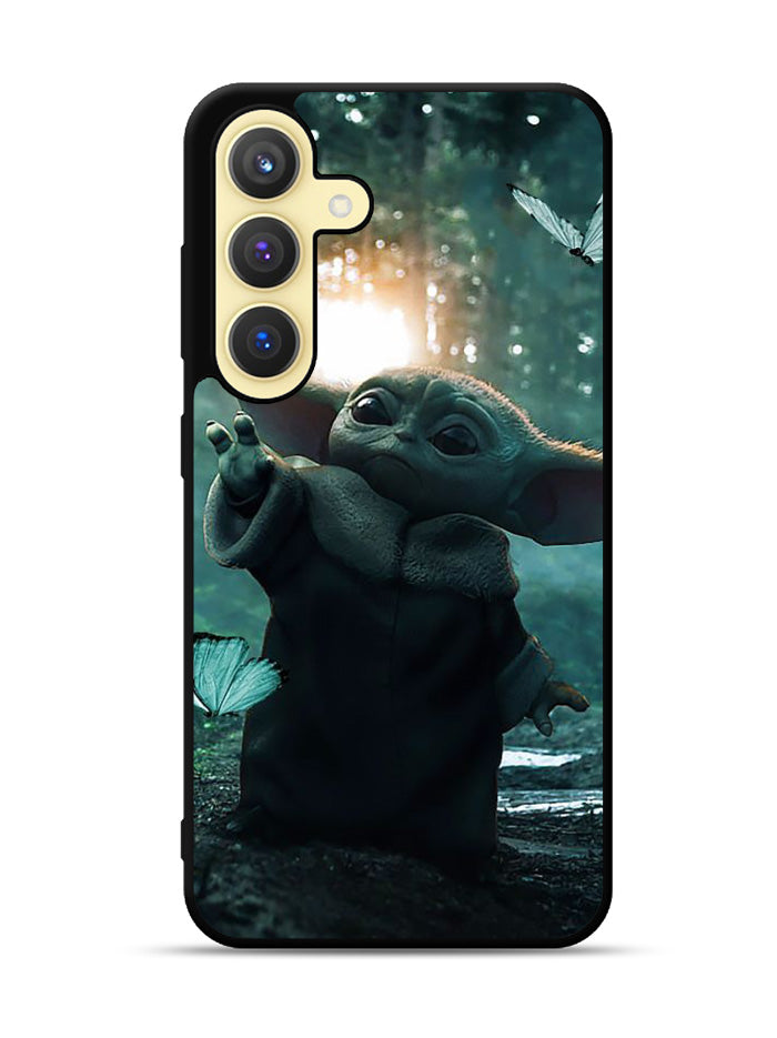 Baby Yoda In The Forest Love Butterfly Samsung Galaxy S24 Plus 5G , Samsung Galaxy S24+ 5G Case