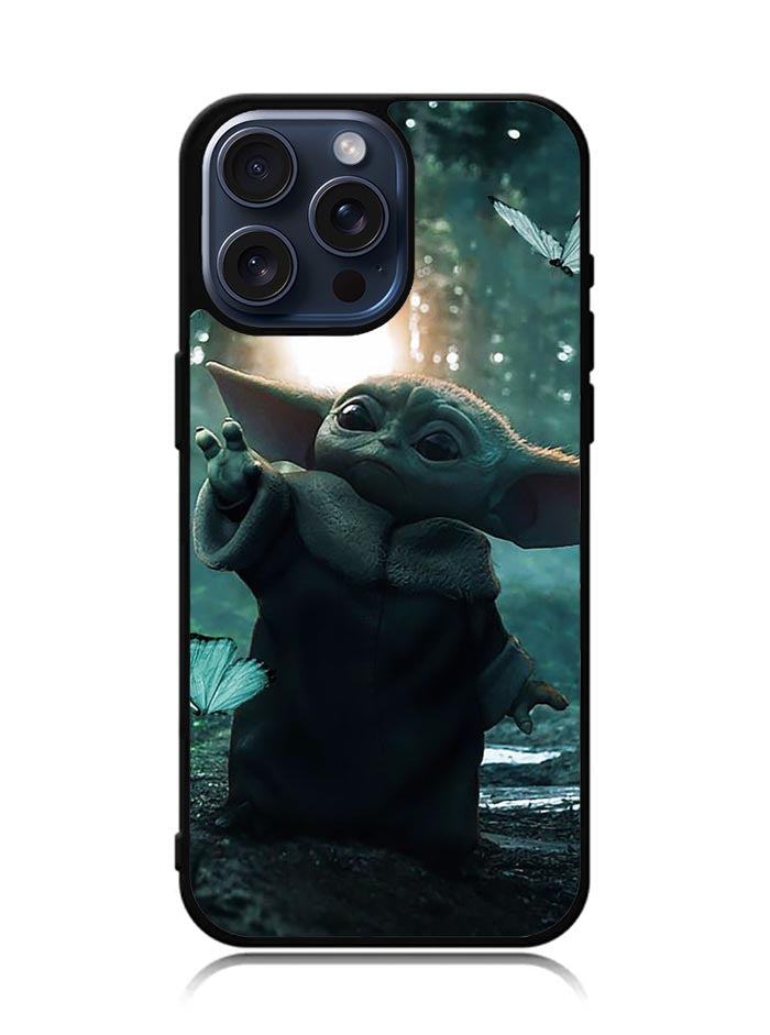 Baby Yoda In The Forest Love Butterfly iPhone 15 Pro Max Case OV10904
