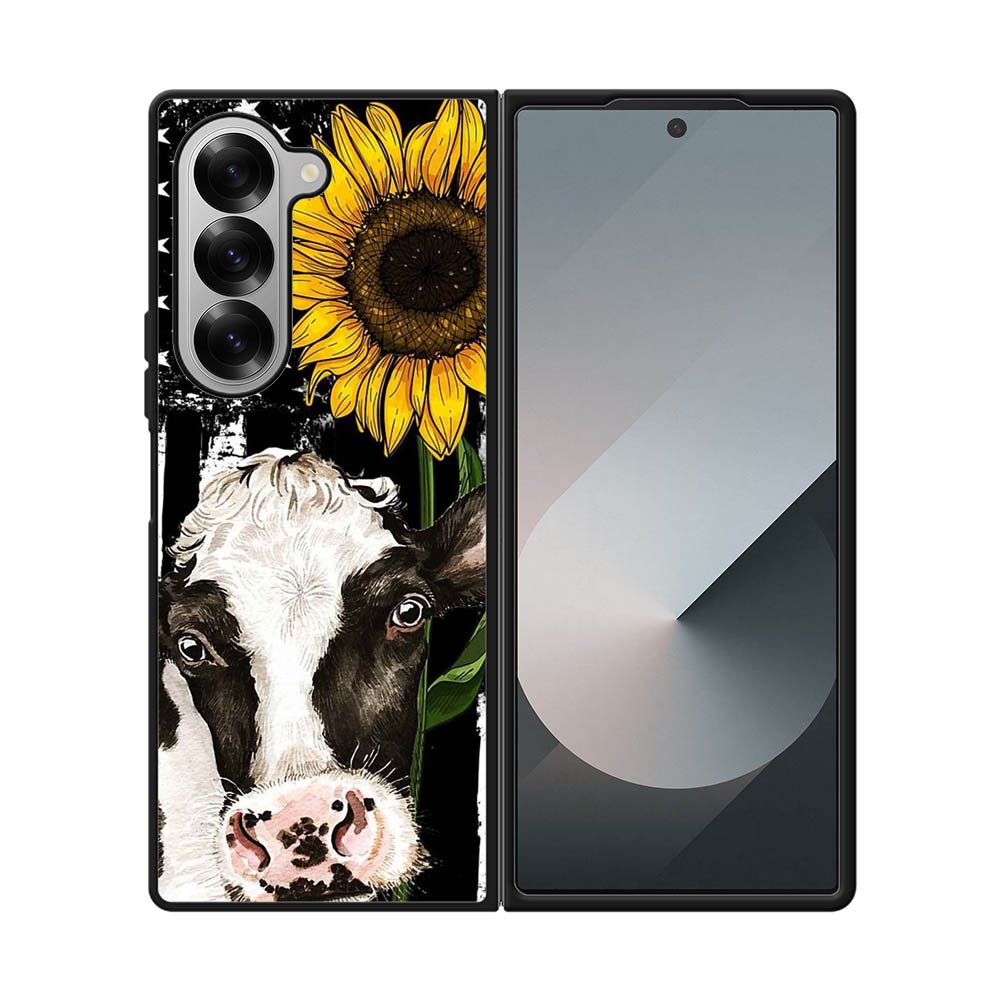 Cow Sunflower Samsung Galaxy Z Fold 7 5G Case QC10919