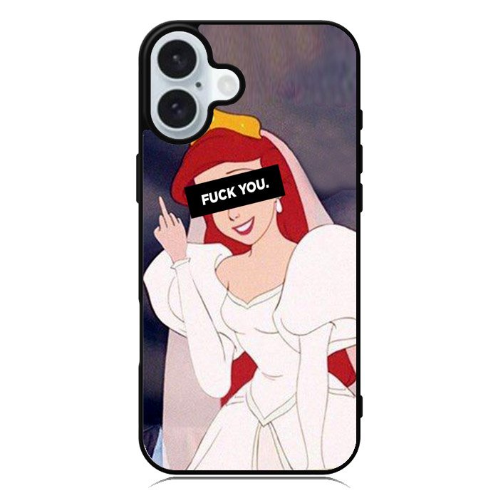 Princess Ariel Middle Finger iPhone 16 Plus Case QC10794