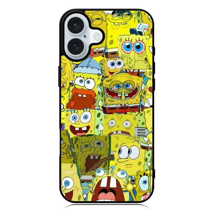 Spongebob Yellow Meme Collage iPhone 16 Case QC10437