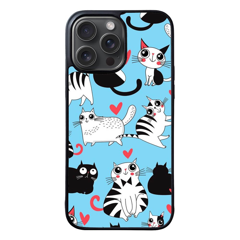 Cats pattern love NDK0161 iPhone 15 Pro Max Case