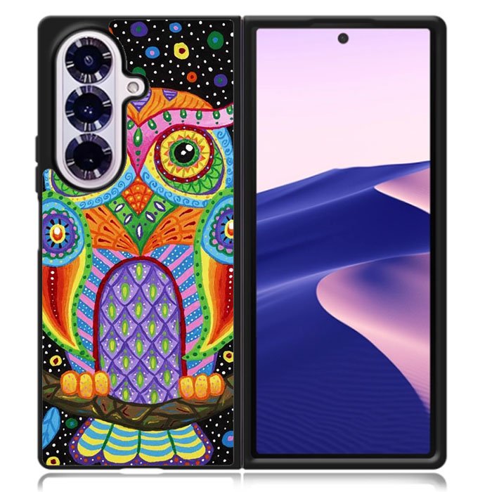 Little Colorful Owl Samsung Galaxy Z Fold 7 Case OV1511