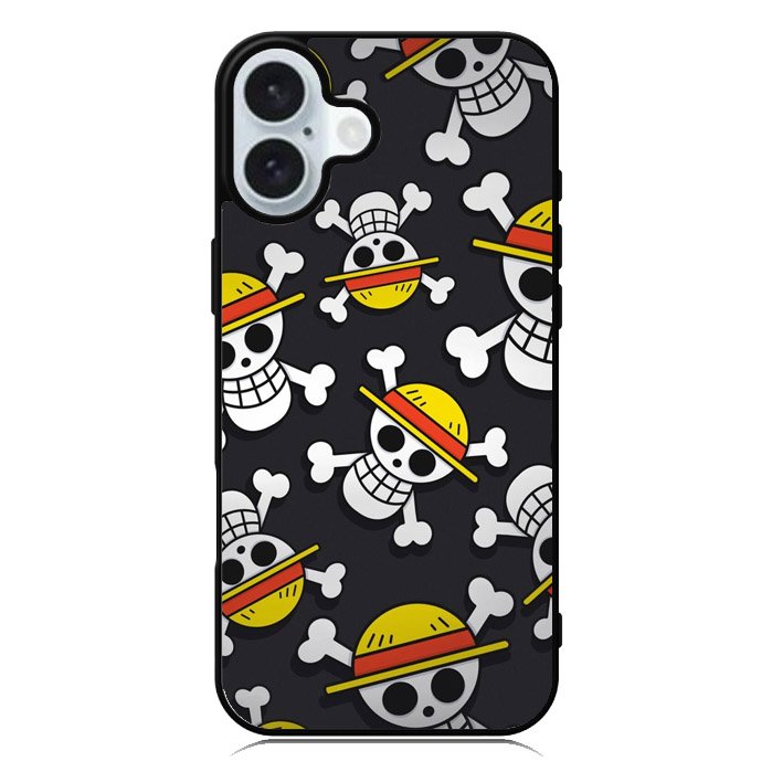 One Piece Straw Hat Pirates Logo Dark iPhone 16 Case QC10993