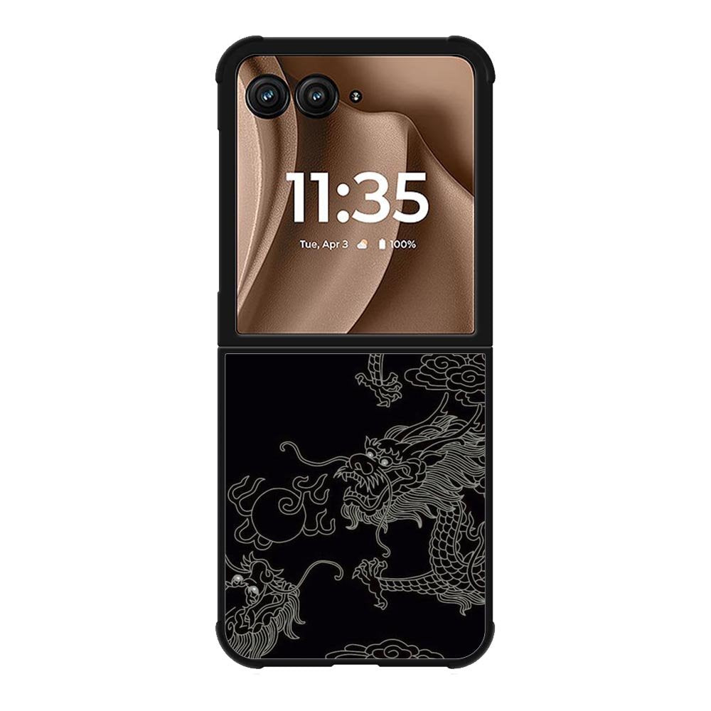Dragon black and white Motorola Moto RAZR Plus 2025 Case OV11078