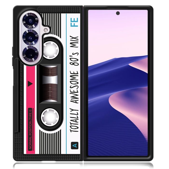 cassette tape pink Samsung Galaxy Z Fold 7 Case OV11190