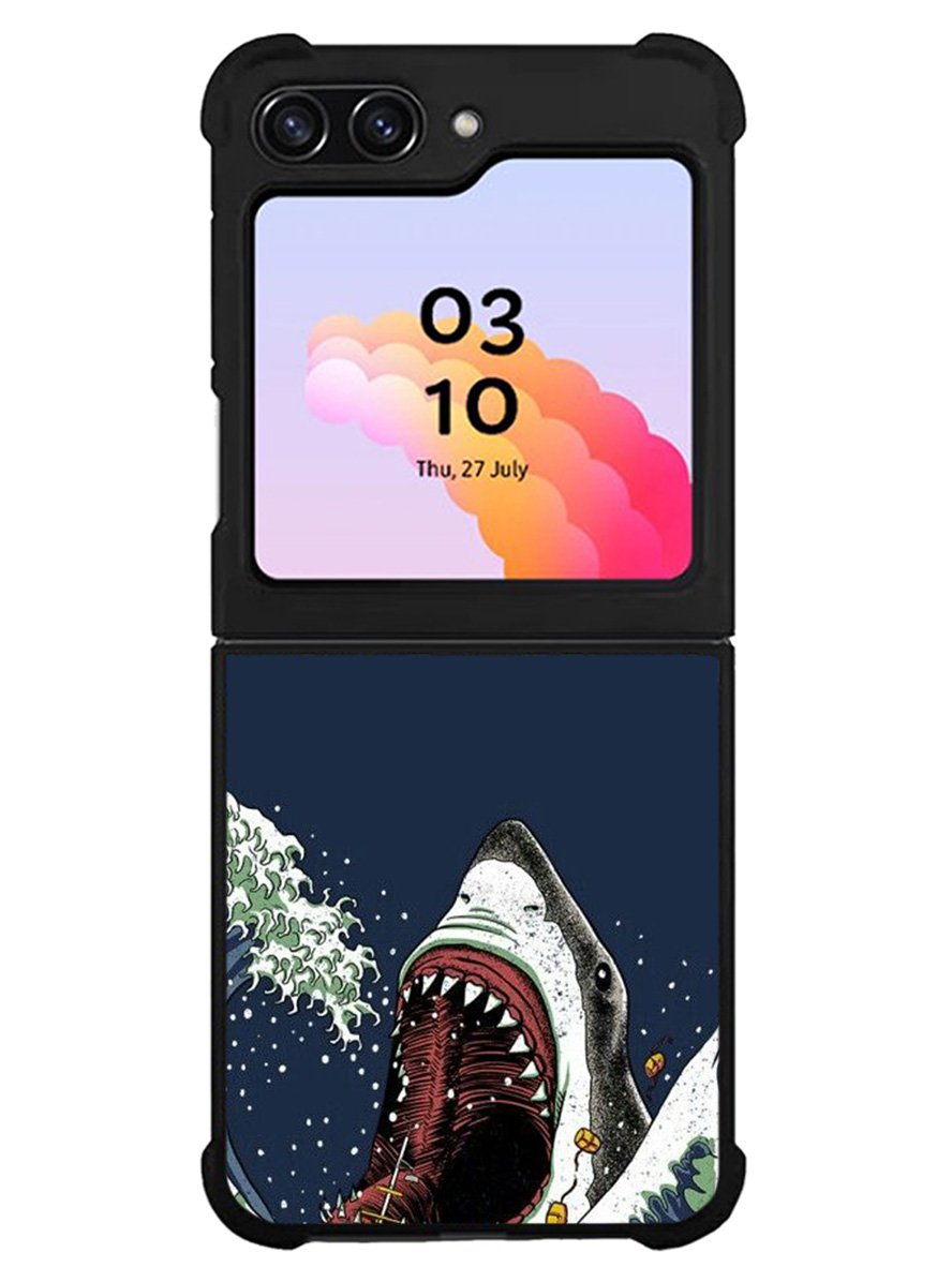 shark japanese wave Samsung Galaxy Z Flip 5 5G 2023 Case OV10421