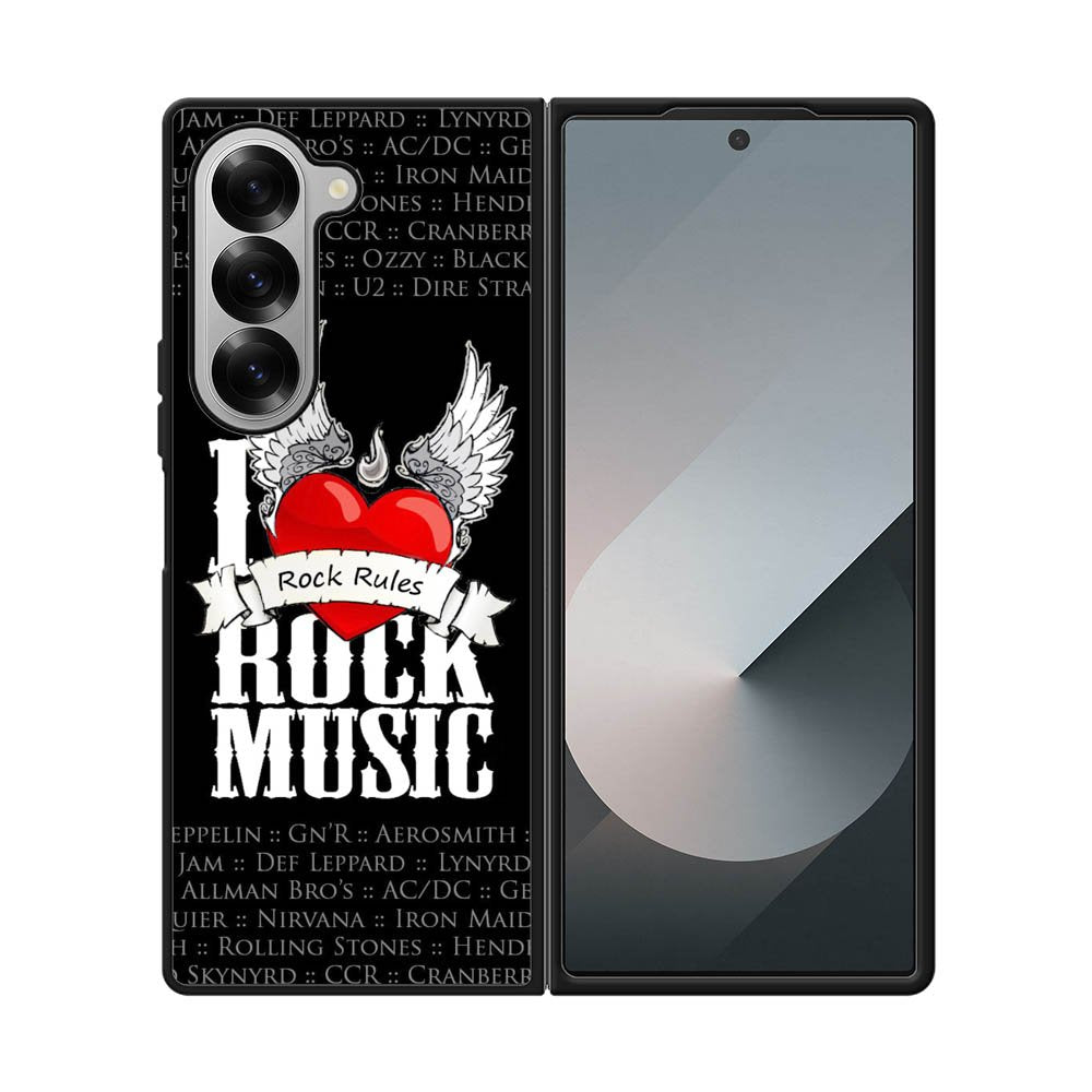 i love rock music Samsung Galaxy Z Fold 7 5G Case QC1558